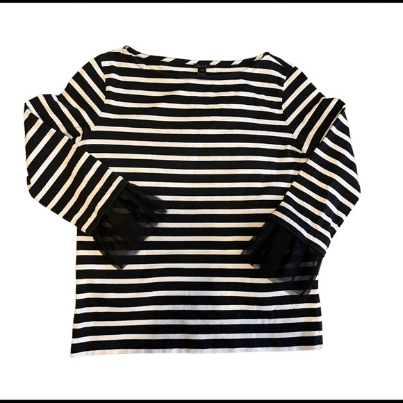 J. Crew Black & White Shirt with tulle cuffs - Picture 1 of 8